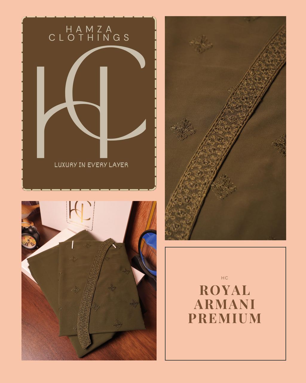Royal Armani Premium mehndi green Kurta Pajama For Men With Luxury Fabric | Hamza Clothings