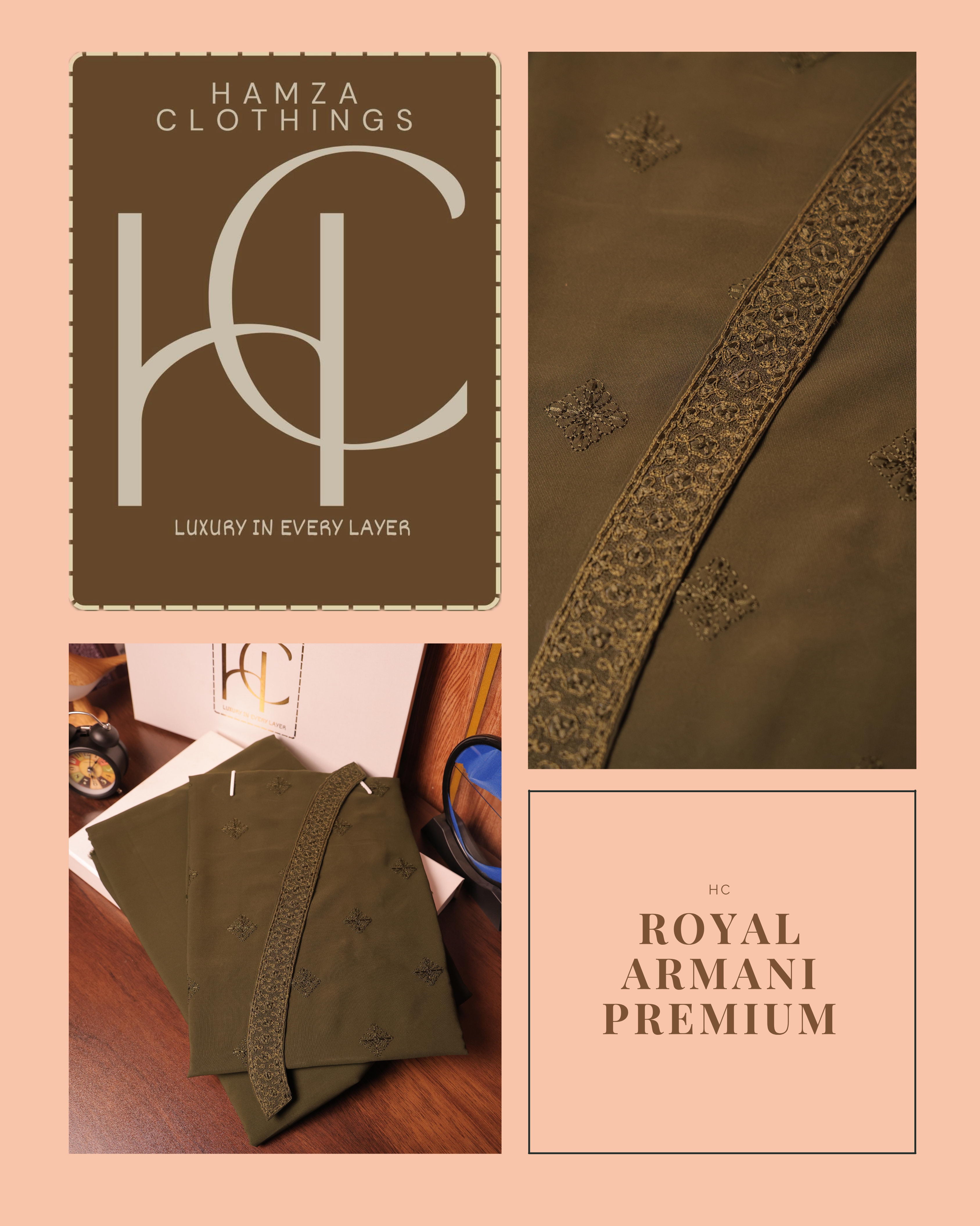 Royal Armani Premium mehndi green Kurta Pajama For Men With Luxury Fabric | Hamza Clothings
