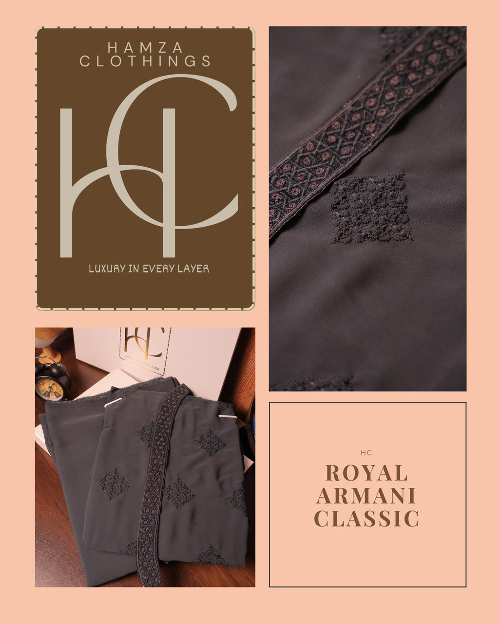 Men's Royal Armani Classic Kurta Pajama with Timeless Elegant Design