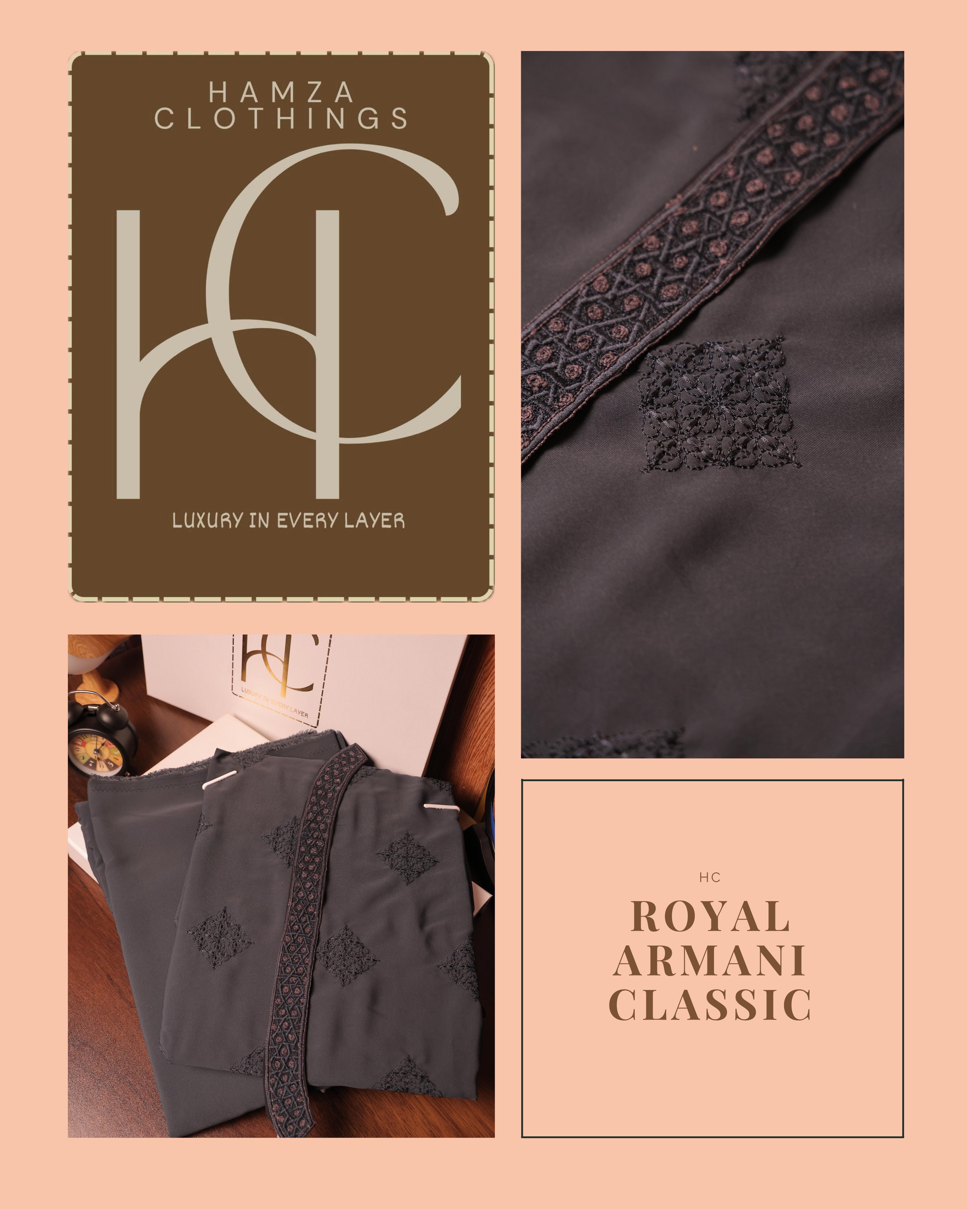Men's Royal Armani Classic Kurta Pajama with Timeless Elegant Design