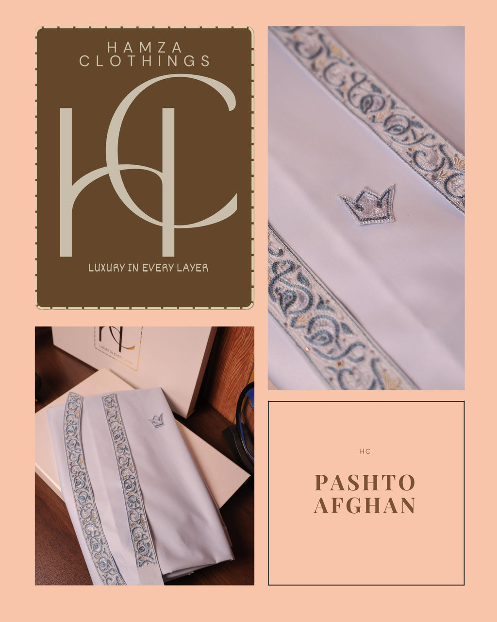 Pashto Afghan Collection Kurta Pajama for Men – Imported Soft Fabric with Hand Resham Work