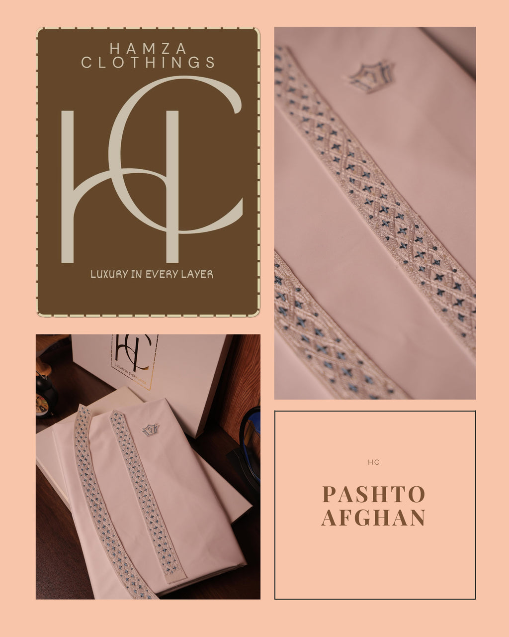 Pashto Afghan Collection Kurta Pajama for Men – Imported Soft Fabric with Hand Resham Work