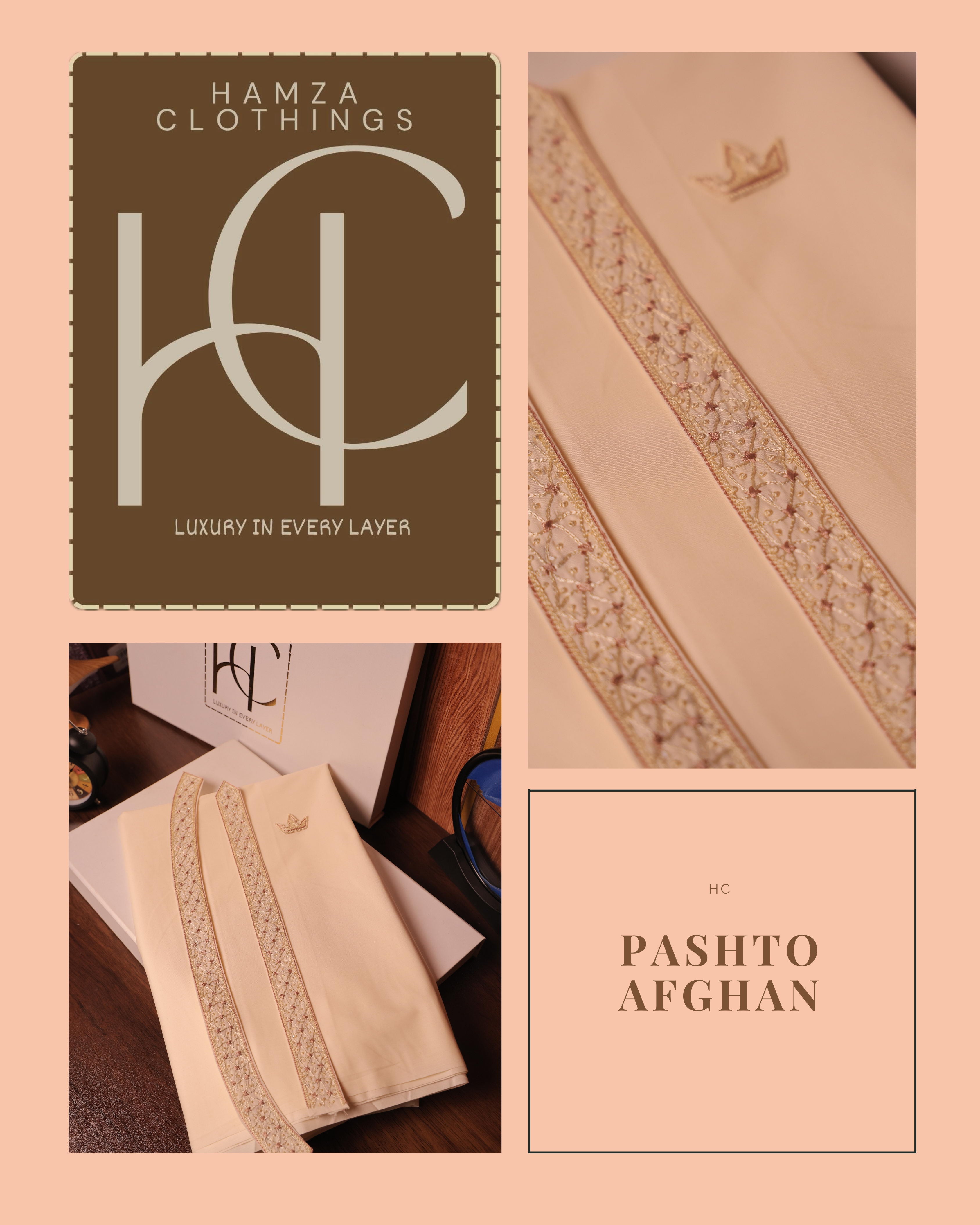 Pashto Afghan Collection Kurta Pajama for Men – Imported Soft Fabric with Hand Resham Work