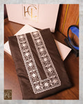 Taimoor kurta pajama for men Blackist Brown Resham Embroidery Collection