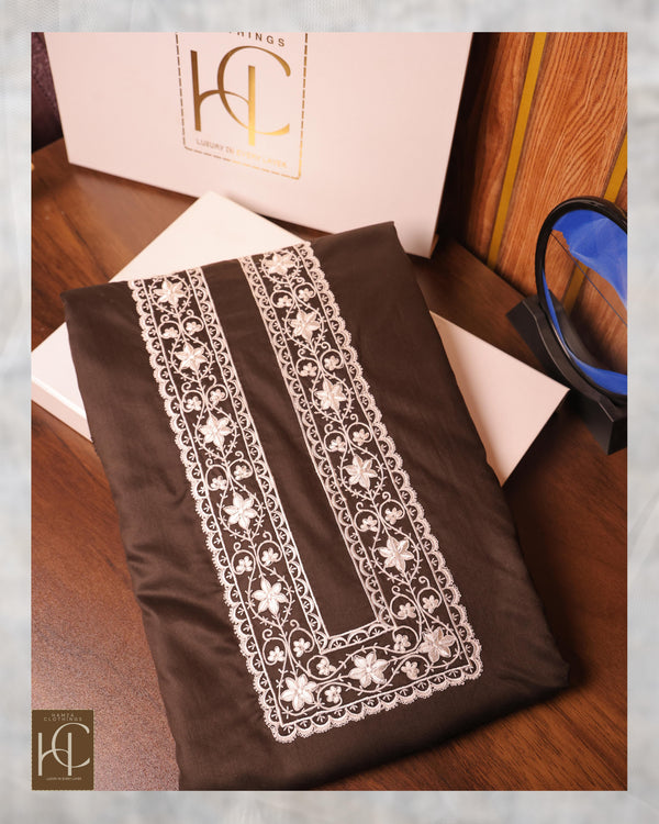 Taimoor kurta pajama for men Blackist Brown Resham Embroidery Collection