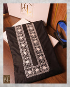 Taimoor kurta pajama for men - Black Resham Embroidery Collection