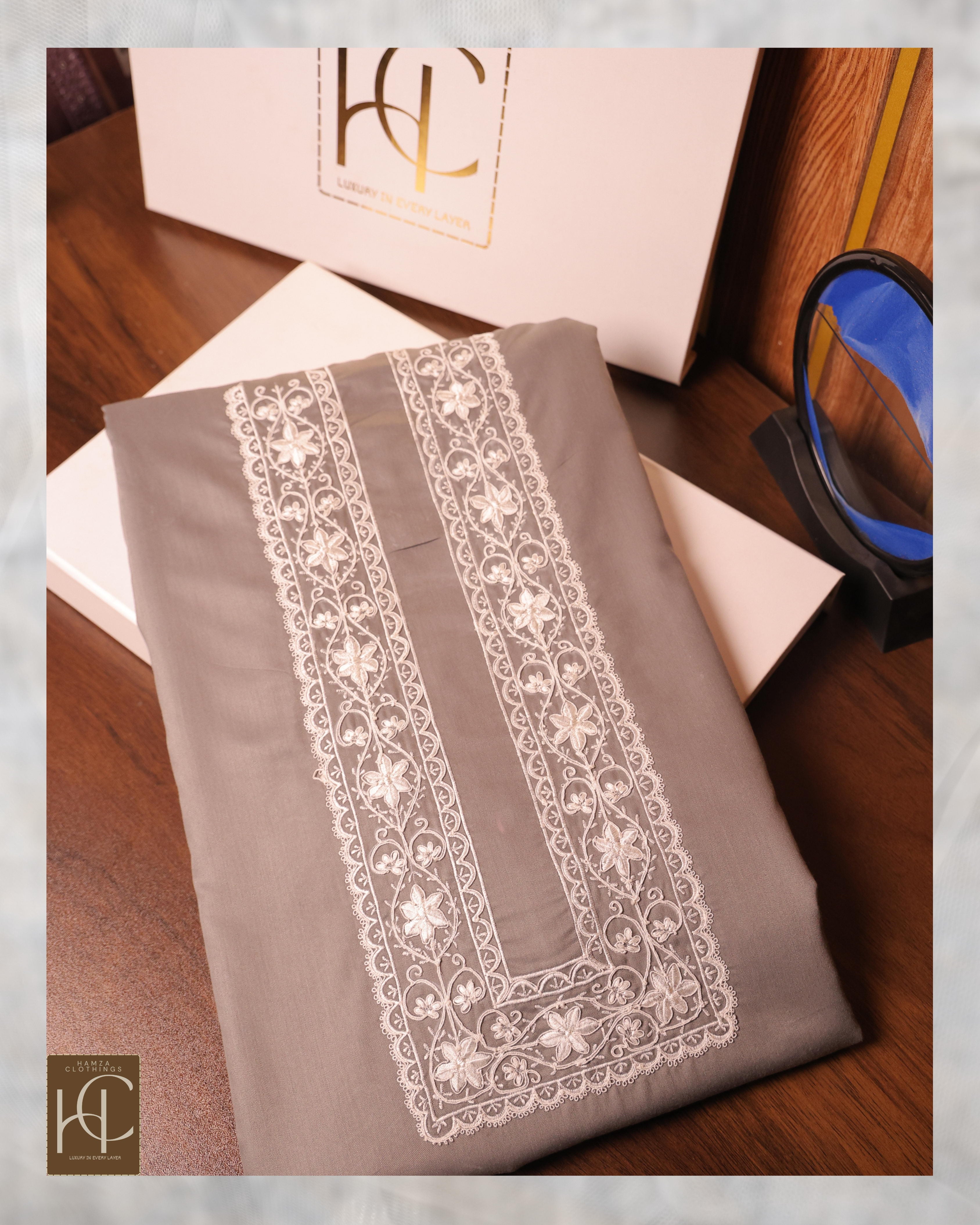 Taimoor kurta pajama for men Grey Resham Embroidery Collection