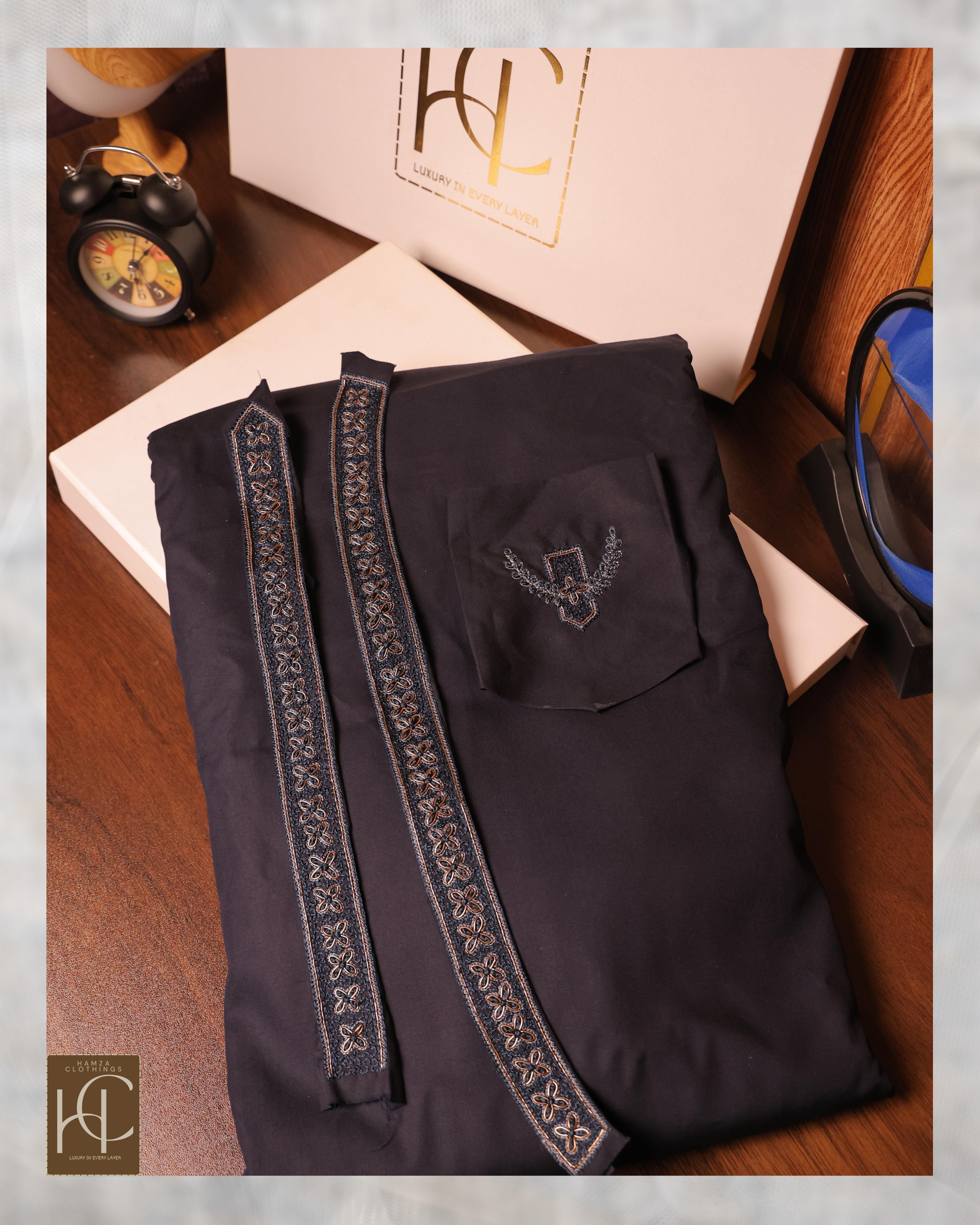 Egyptian Cotton kurta pajama for men- Navy Blue