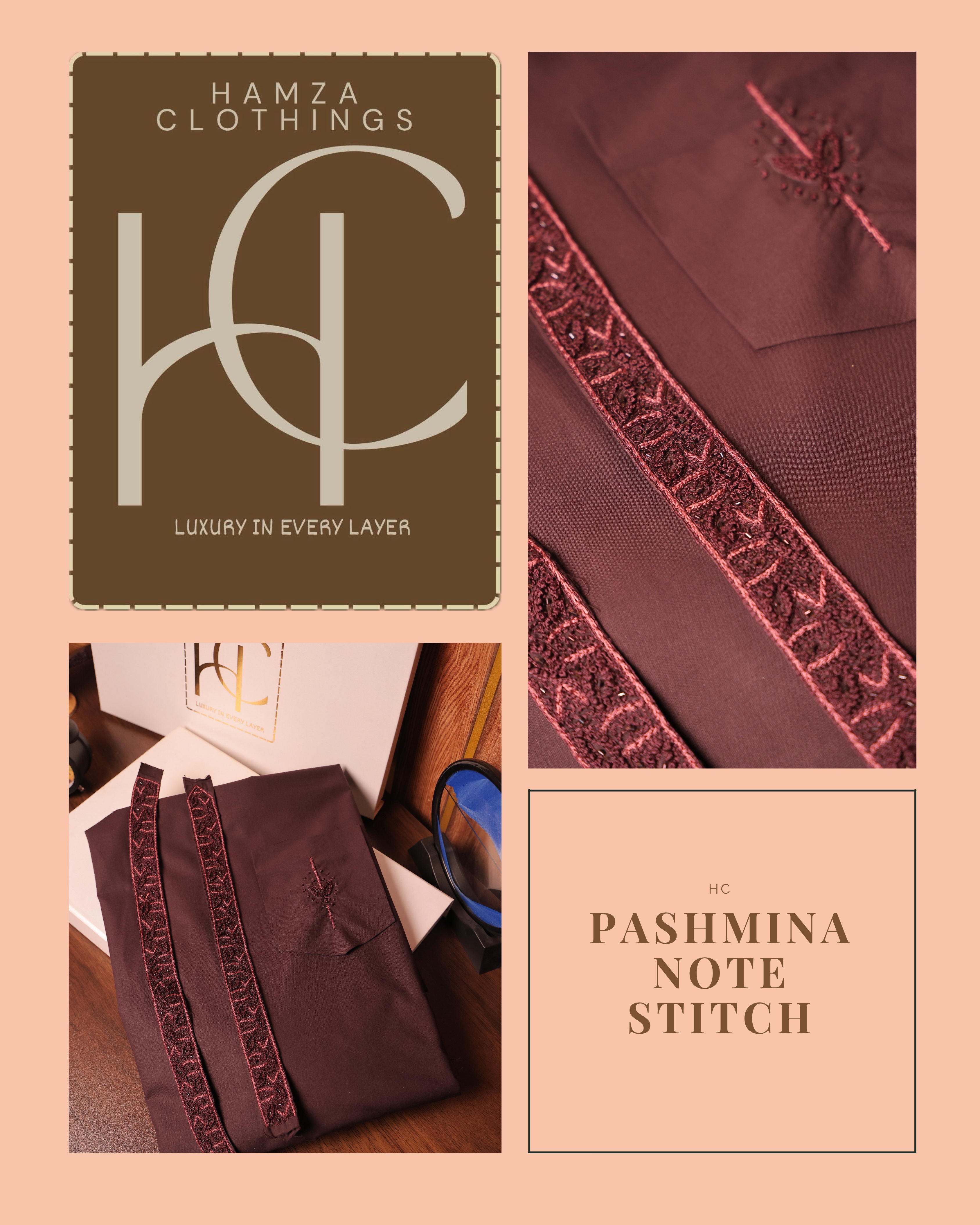 Pashmina Not-Stitch Fabric for Men – Premium Soft Imported Material with Pure Hand Resham Work