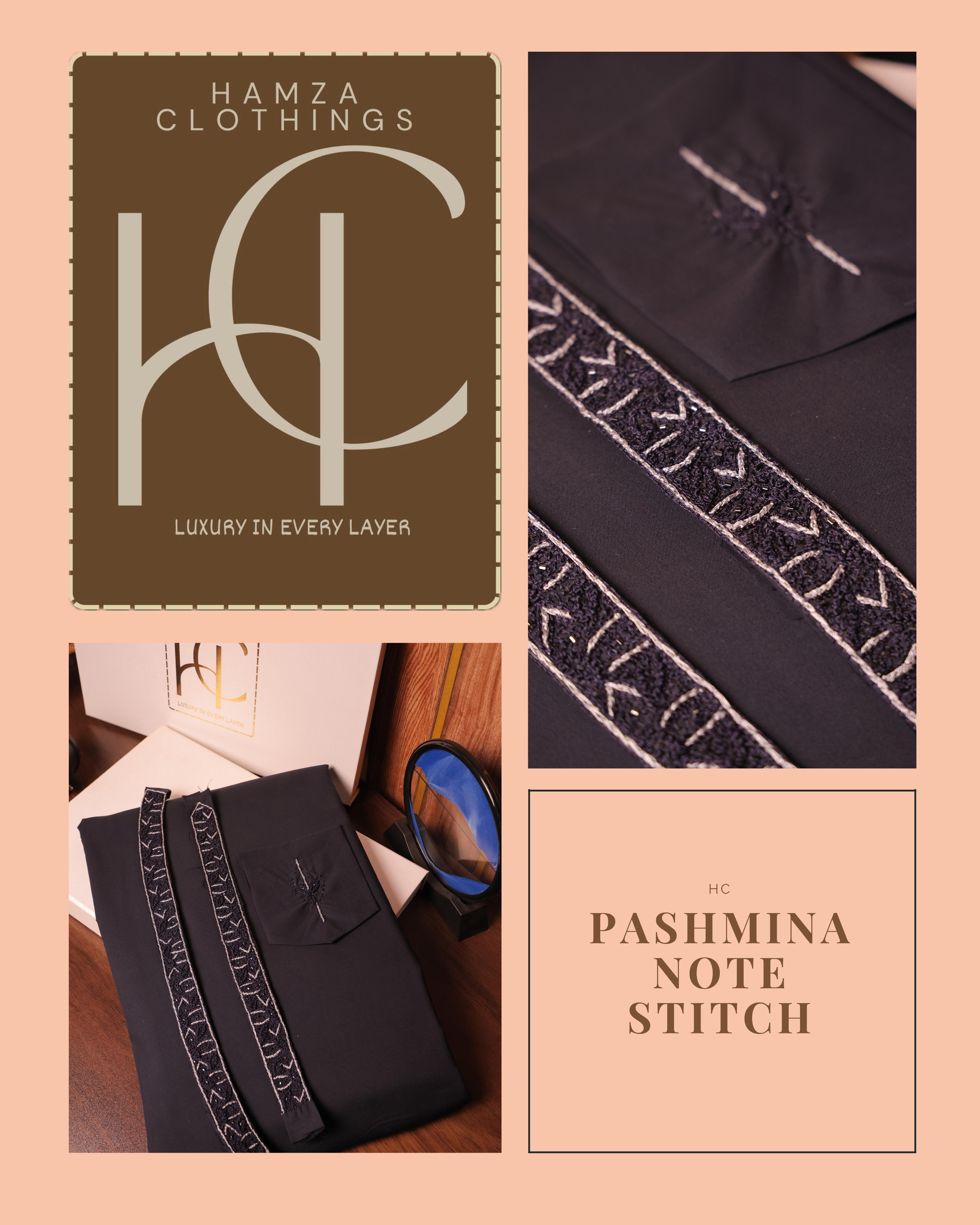 Pashmina Not-Stitch Fabric for Men – Premium Soft Imported Material with Pure Hand Resham Work