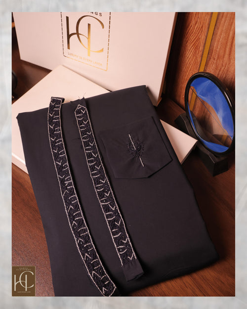 Pashmina Not-Stitch Fabric for Men – Premium Soft Imported Material with Pure Hand Resham Work