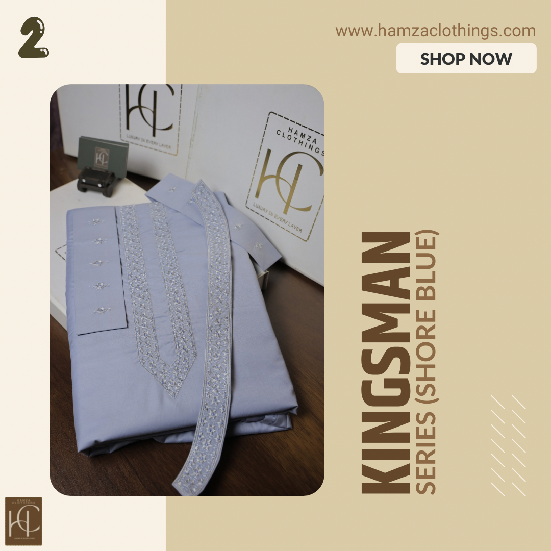 Kingsman Premium Kurta Pajama Collection - Shore Blue