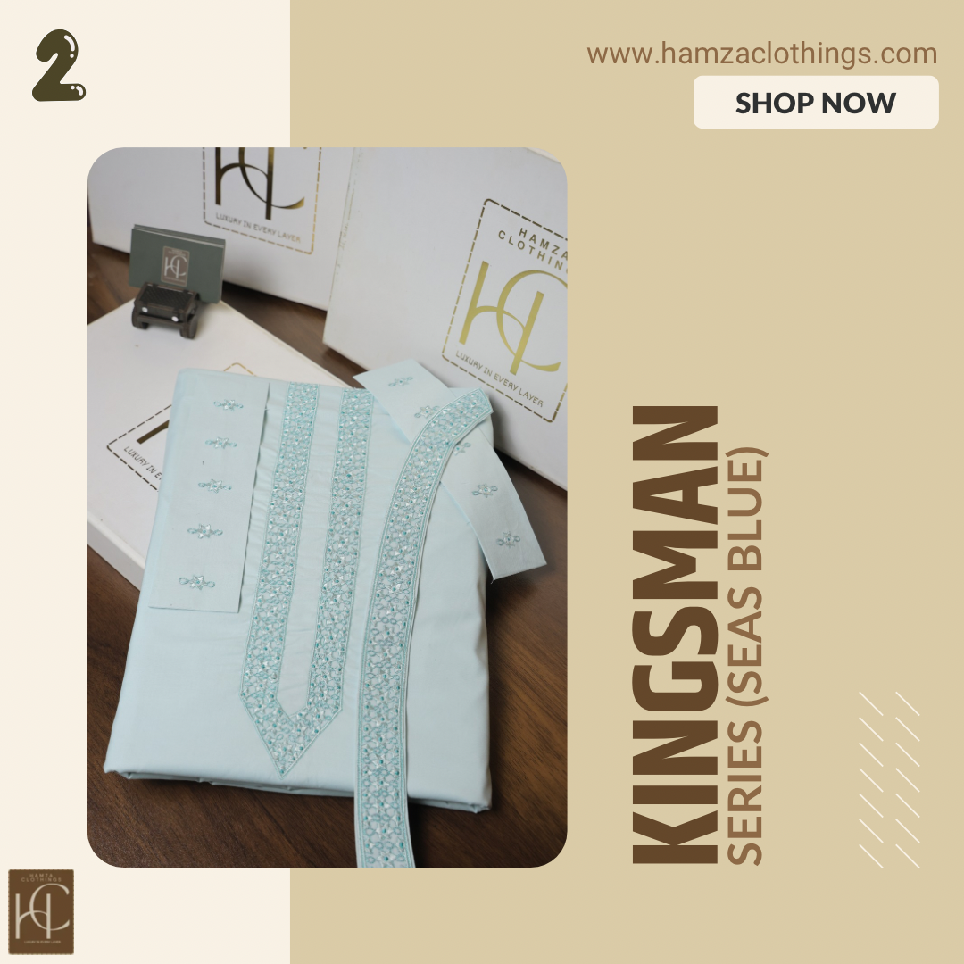 Kingsman Premium Kurta Pajama Collection - Seas Blue