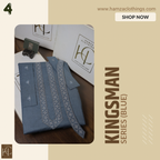 Kingsman Premium Kurta Pajama Collection -  Grey blue