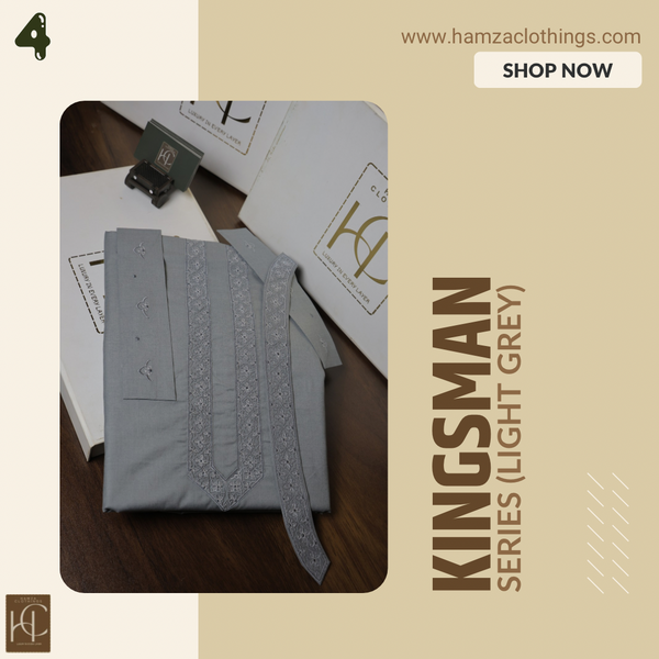 Kingsman Premium Kurta Pajama Collection -  Light Grey