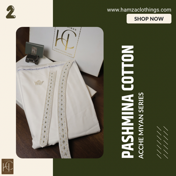 Pashmina Achche Miya Cotton Series – Soft White