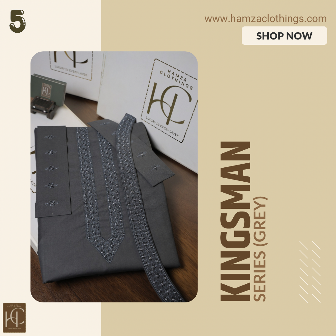 Kingsman Premium Kurta Pajama Collection -  Grey