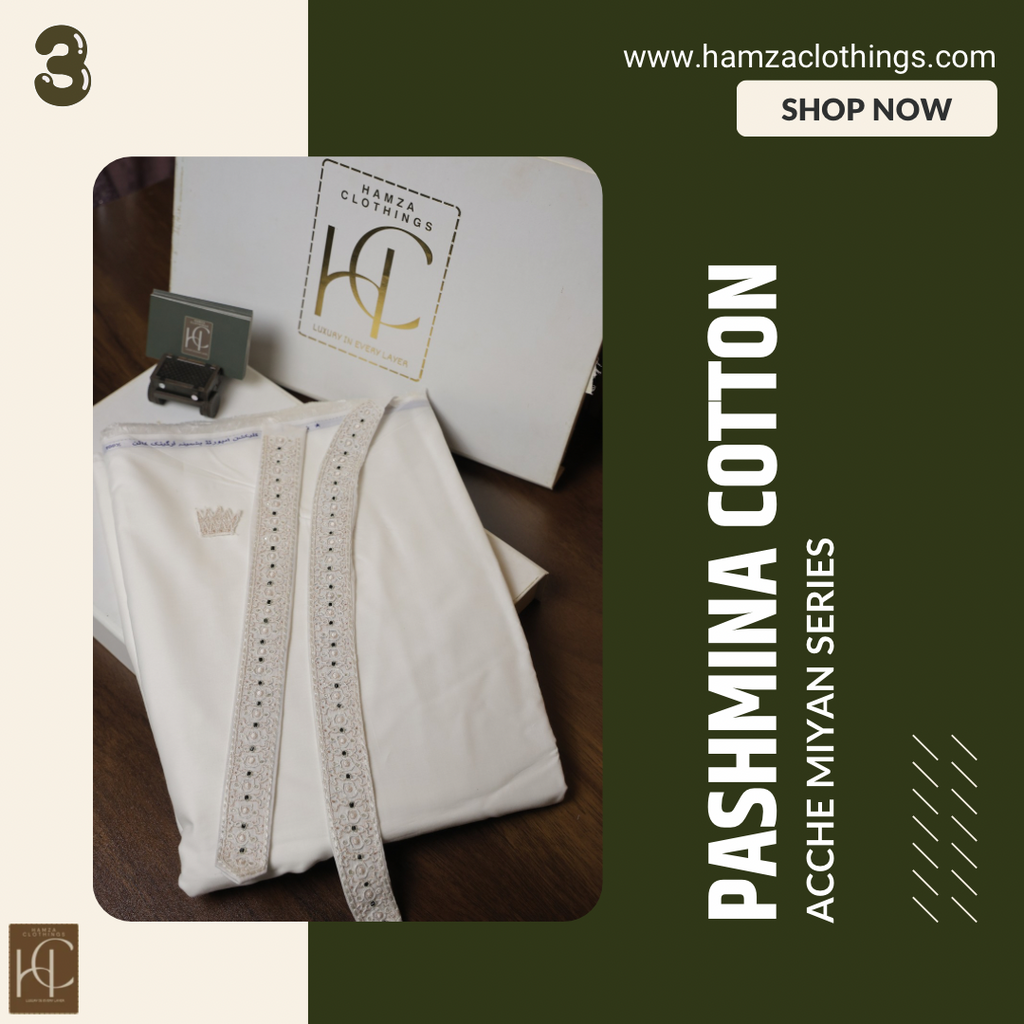 Pashmina Achche Miya Cotton Series – Ivory White