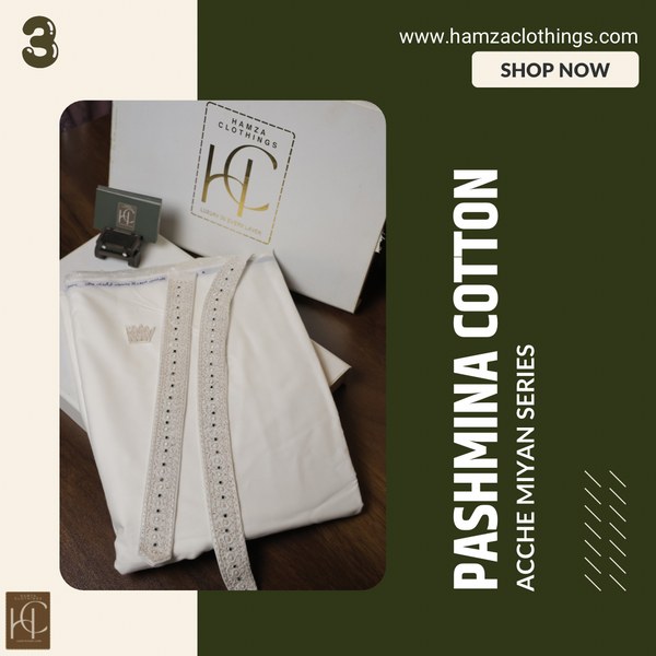 Pashmina Achche Miya Cotton Series – Ivory White