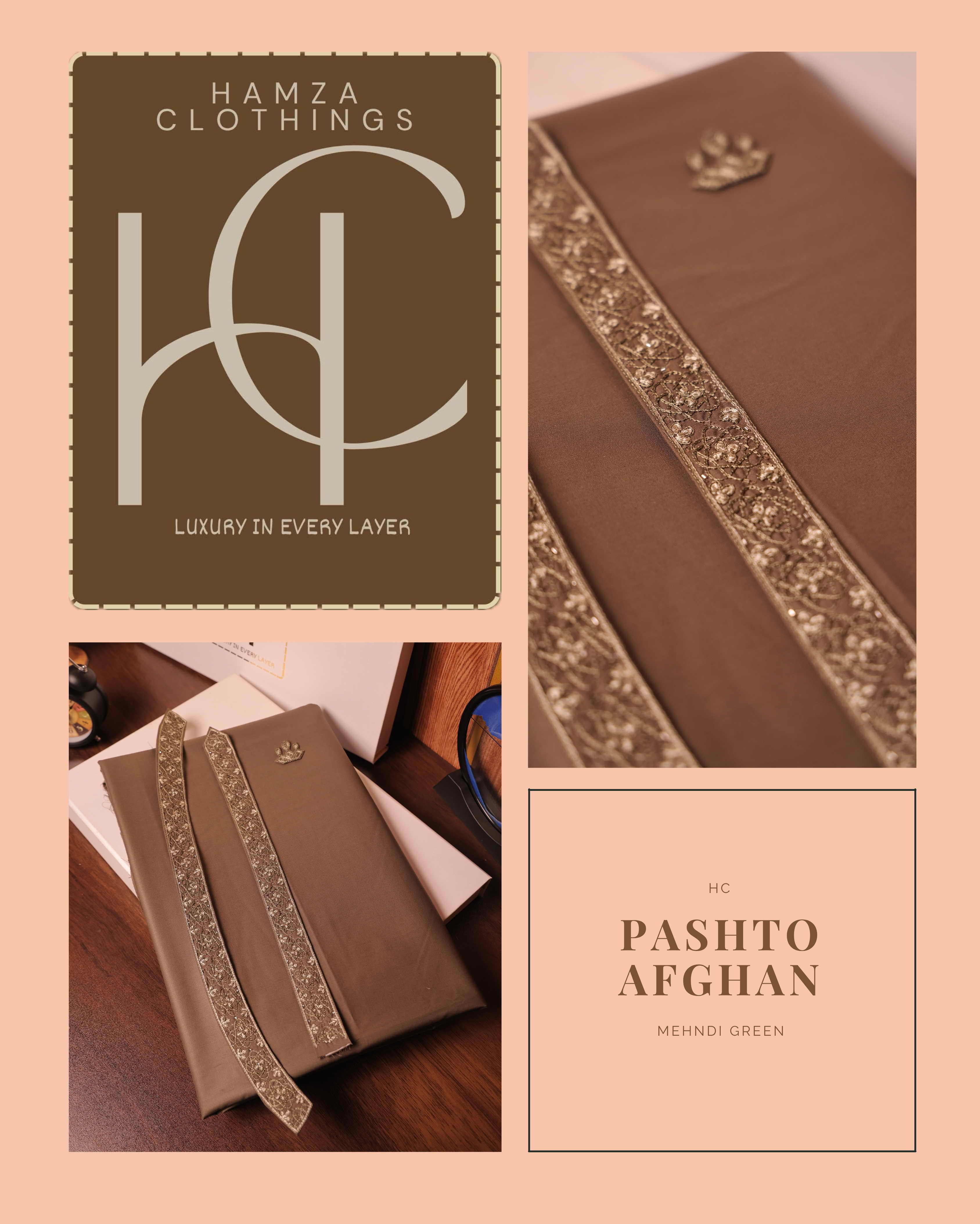 Pashto Afghan Collection Kurta Pajama for Men – Imported Soft Fabric with Hand Resham Work