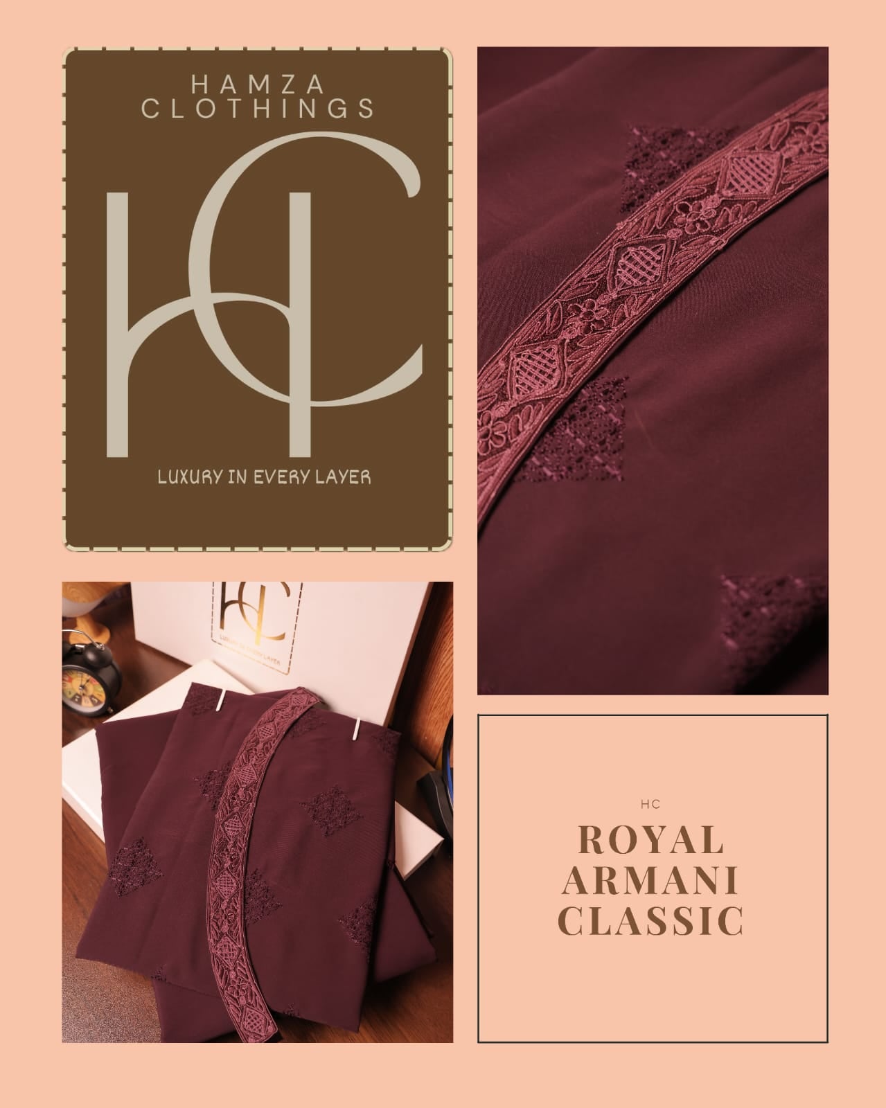 Men's Royal Armani Classic Kurta Pajama with Timeless Elegant Design