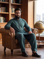 Pashmina Not-Stitch Fabric for Men – Premium Soft Imported Material with Pure Hand Resham Work
