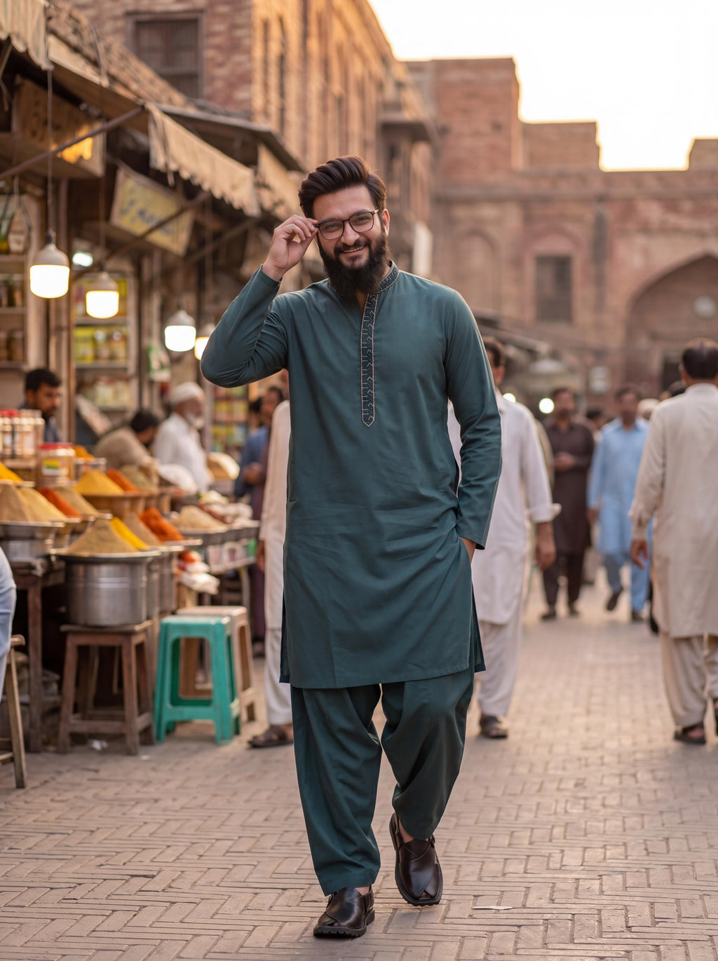 Pashmina Not-Stitch Fabric for Men – Premium Soft Imported Material with Pure Hand Resham Work